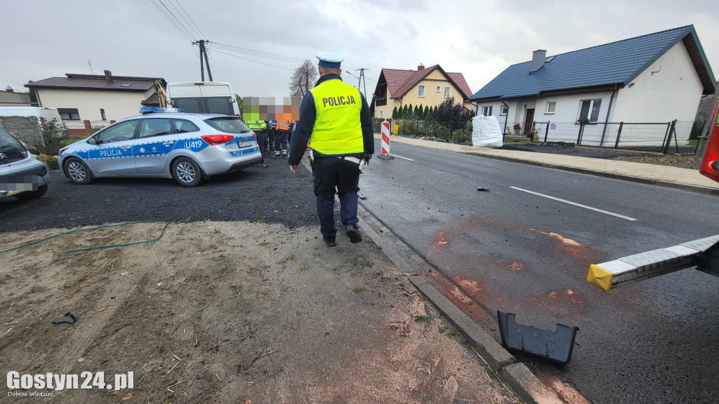 Kolizja samochodu ciężarowego w Podrzeczu