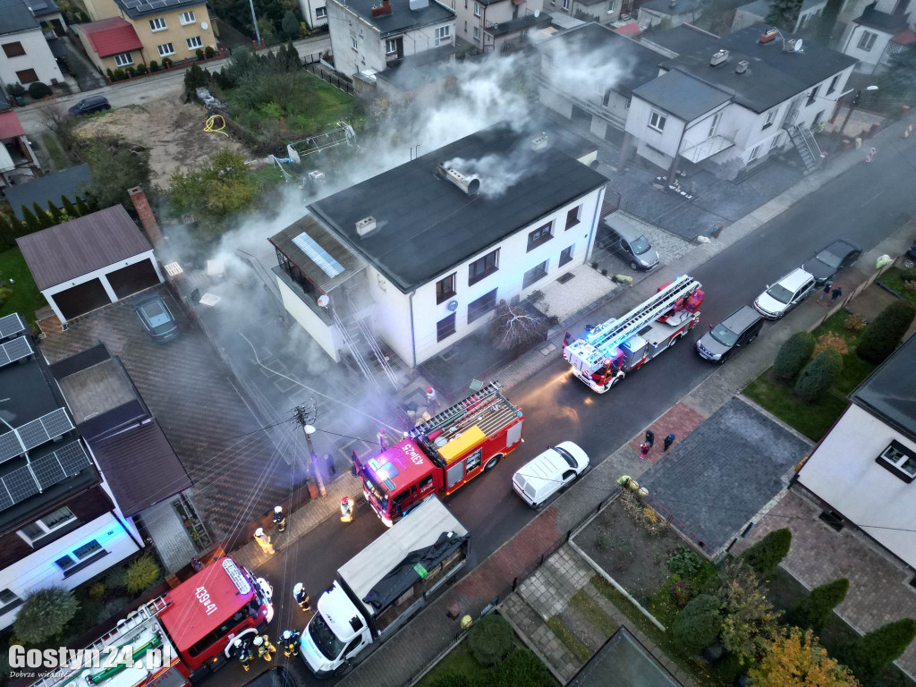 Pożar w budynku jednorodzinnym w Gostyniu