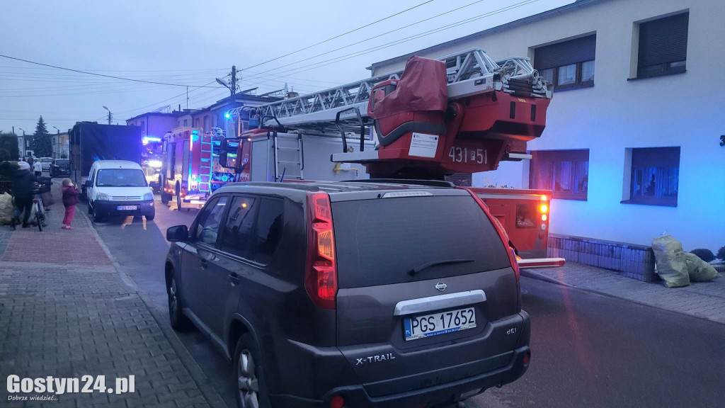 Pożar w budynku jednorodzinnym w Gostyniu