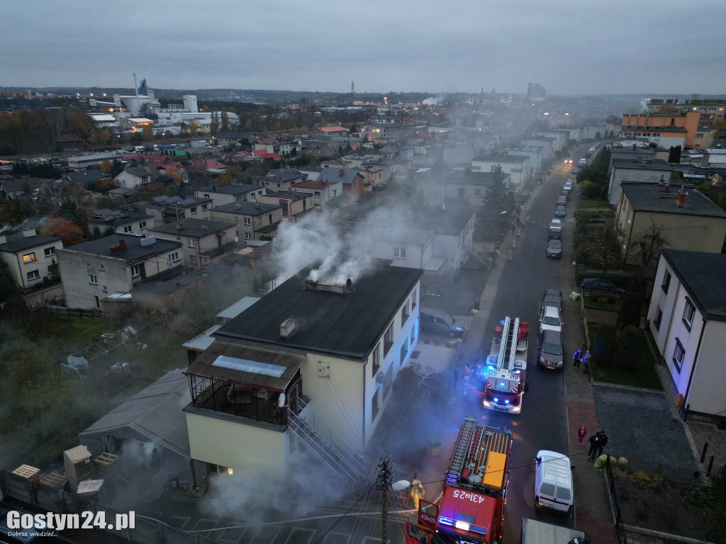 Pożar w budynku jednorodzinnym w Gostyniu