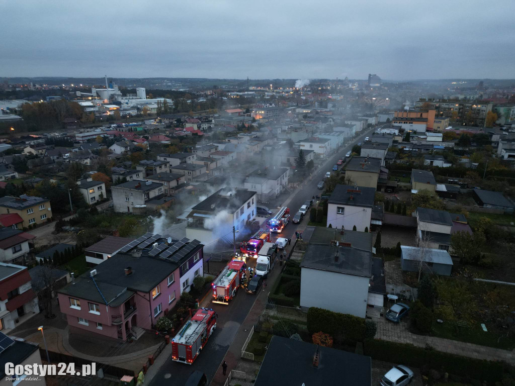 Pożar w budynku jednorodzinnym w Gostyniu