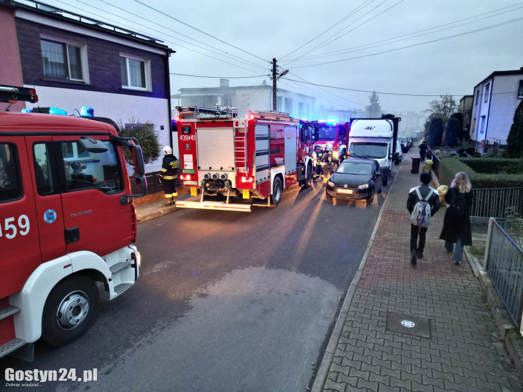 Pożar w budynku jednorodzinnym w Gostyniu