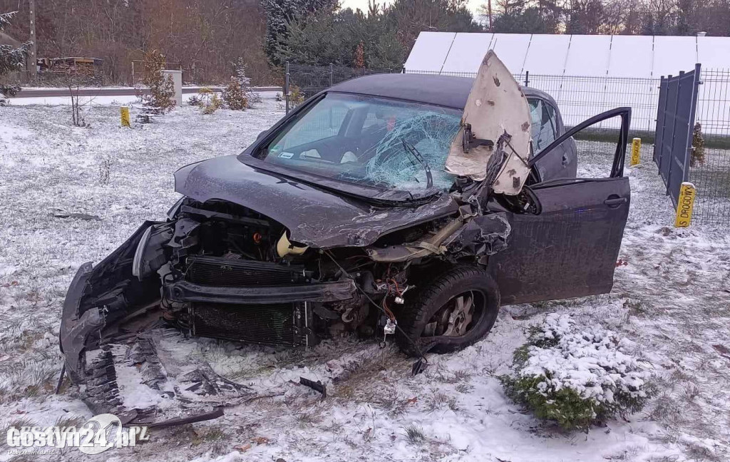 Wypadek na K12 w Krzemieniewie