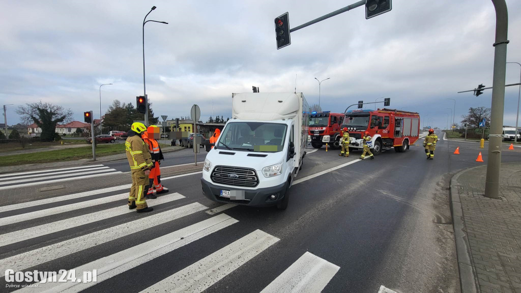 Kolizja dwóch samochodów na obwodnicy Krobi