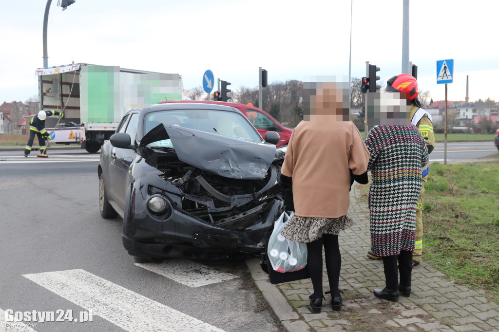 Kolizja dwóch samochodów na obwodnicy Krobi
