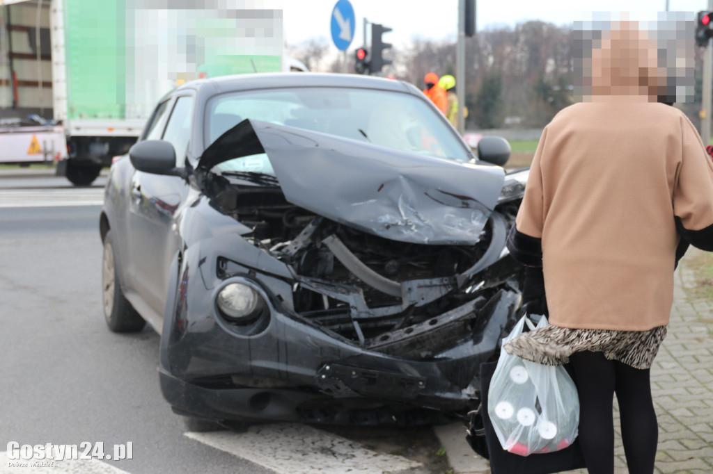 Kolizja dwóch samochodów na obwodnicy Krobi