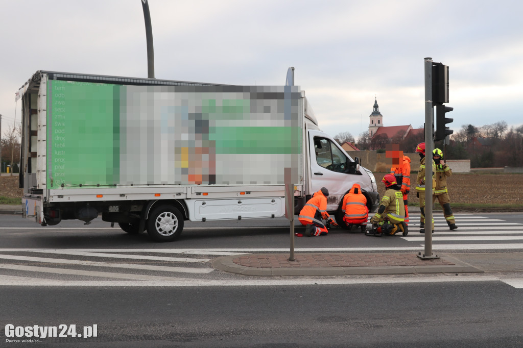 Kolizja dwóch samochodów na obwodnicy Krobi