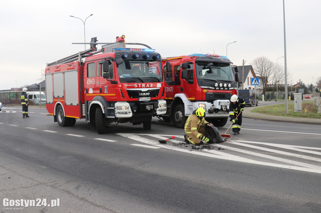 Kolizja dwóch samochodów na obwodnicy Krobi