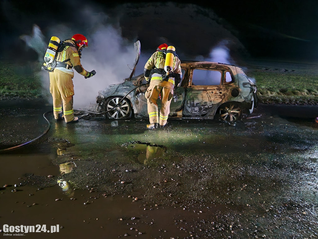 Pożar samochodu osobowego w Ludwinowie