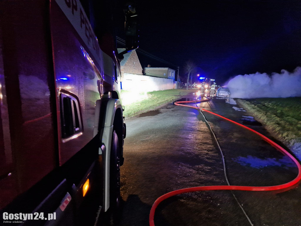 Pożar samochodu osobowego w Ludwinowie