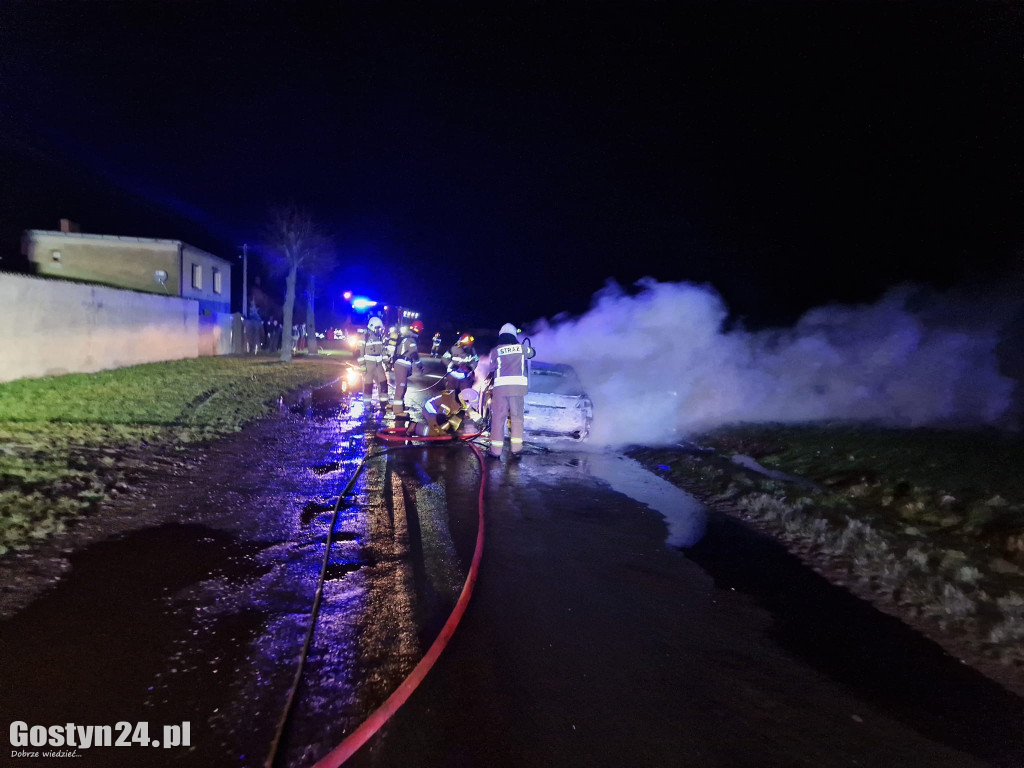 Pożar samochodu osobowego w Ludwinowie