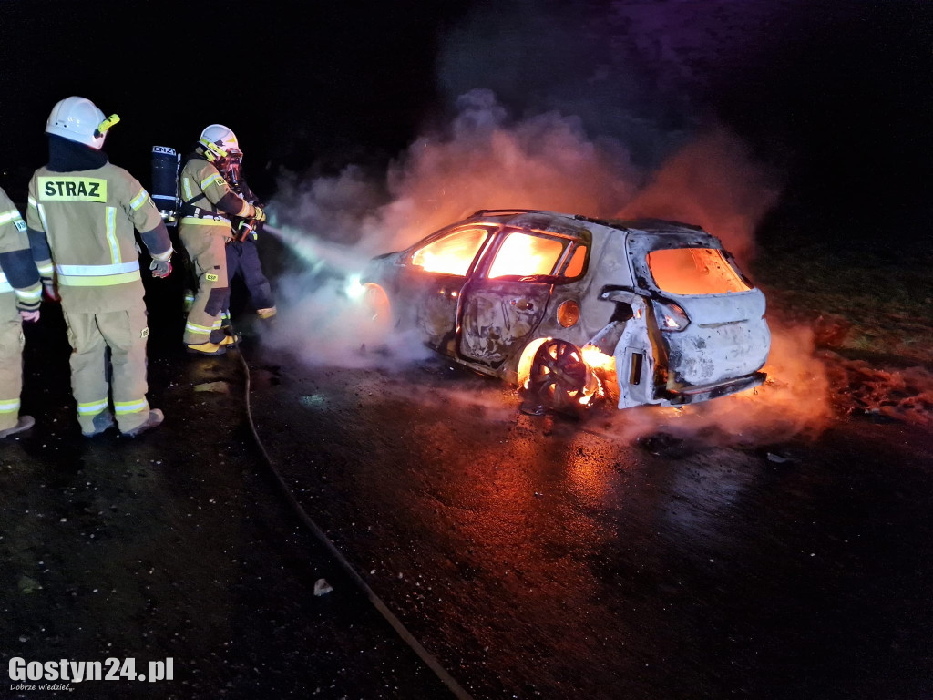 Pożar samochodu osobowego w Ludwinowie