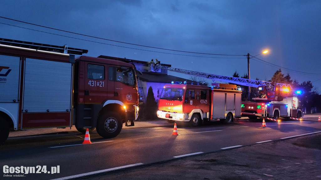 Pożar dachu w miejscowości Stężyca