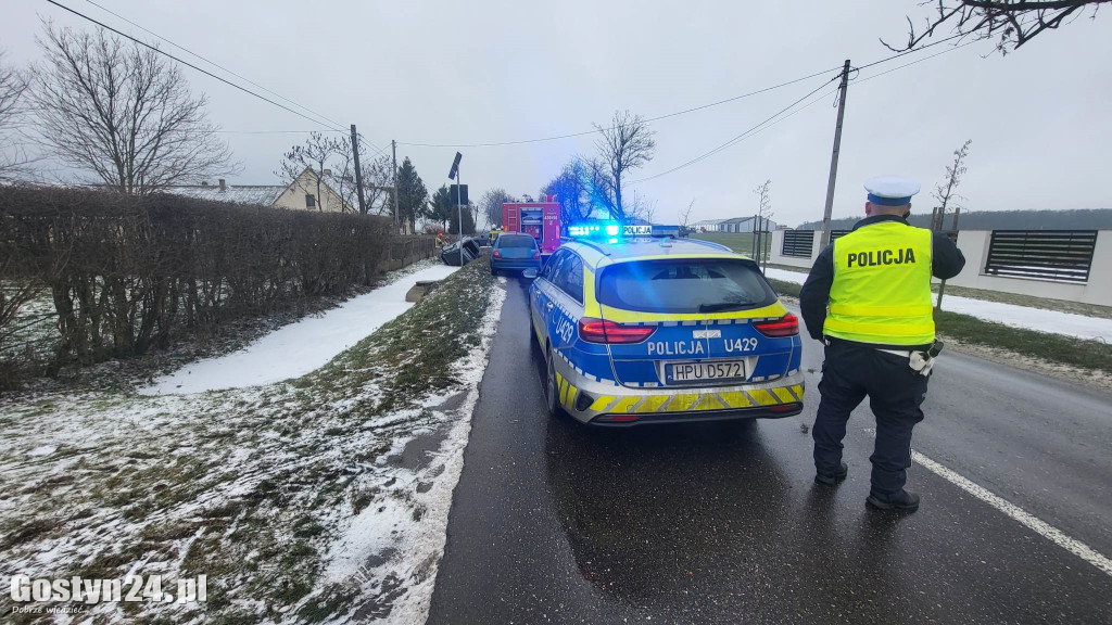 Wypadek dwóch samochodów na trasie Elżbietków - Pogorzela