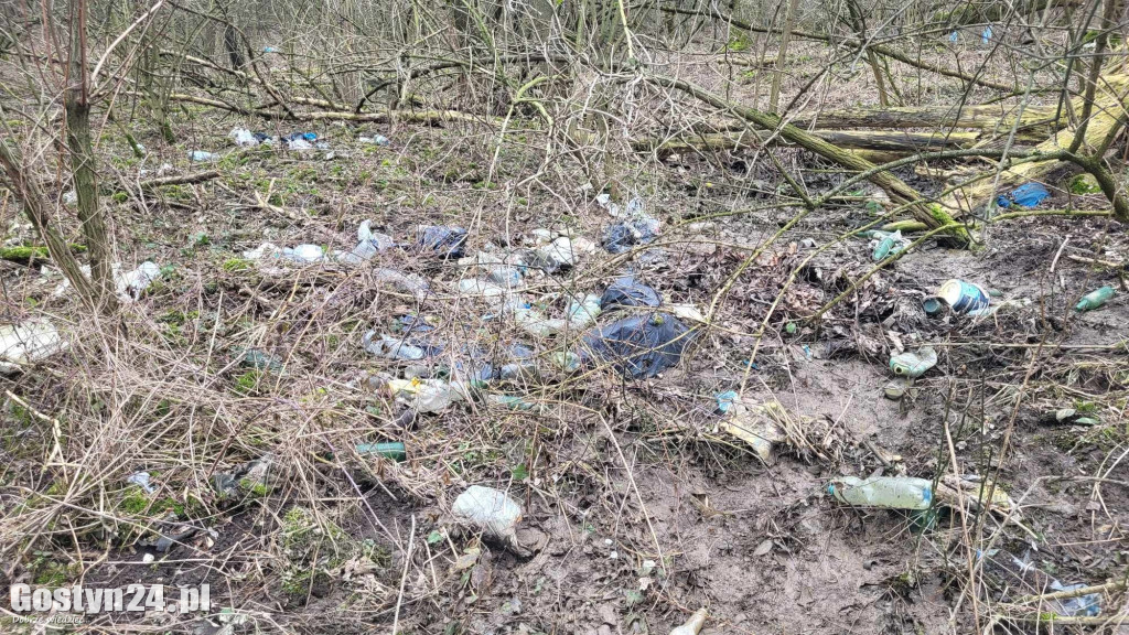 Śmieci wyrzucone pomiędzy Gostyniem a Bogusławkami