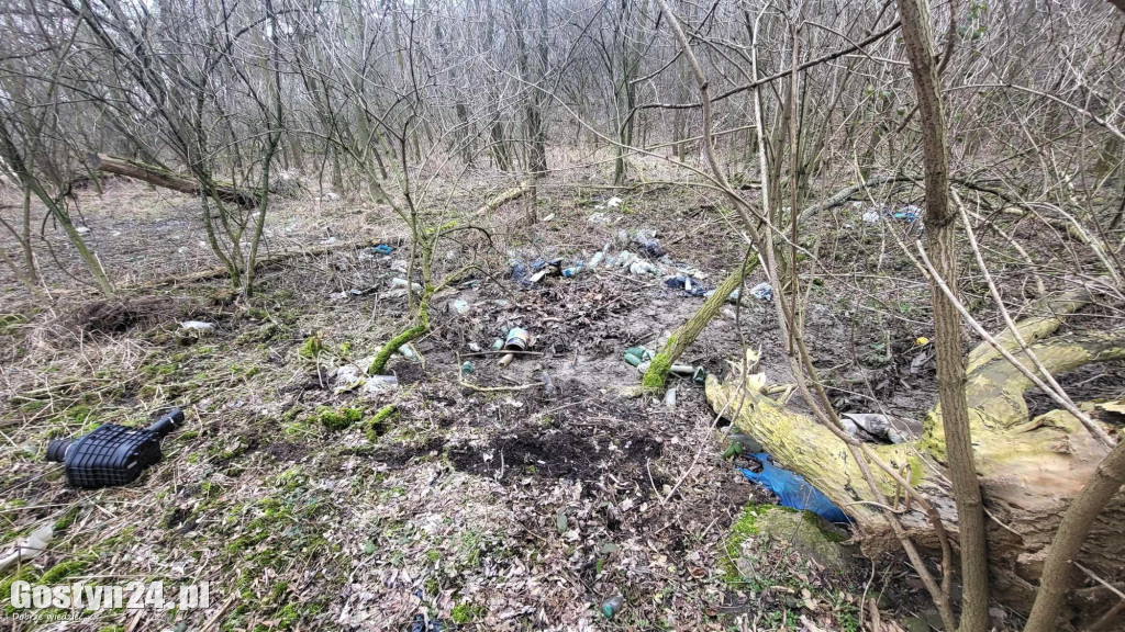 Śmieci wyrzucone pomiędzy Gostyniem a Bogusławkami