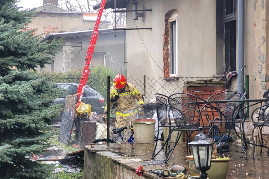 Pożar budynku w Szelejewie Drugim