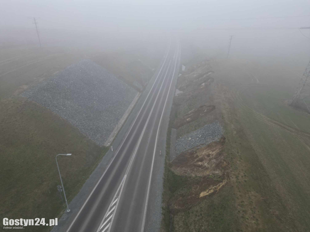 Osuwiska przy obwodnicy Gostynia, rejon ronda Grabonóg