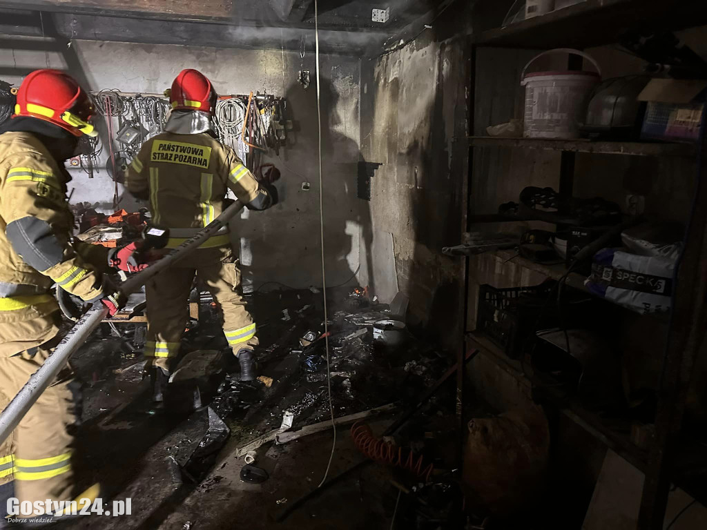 Pożar budynku gospodarczego w Elżbietkowie