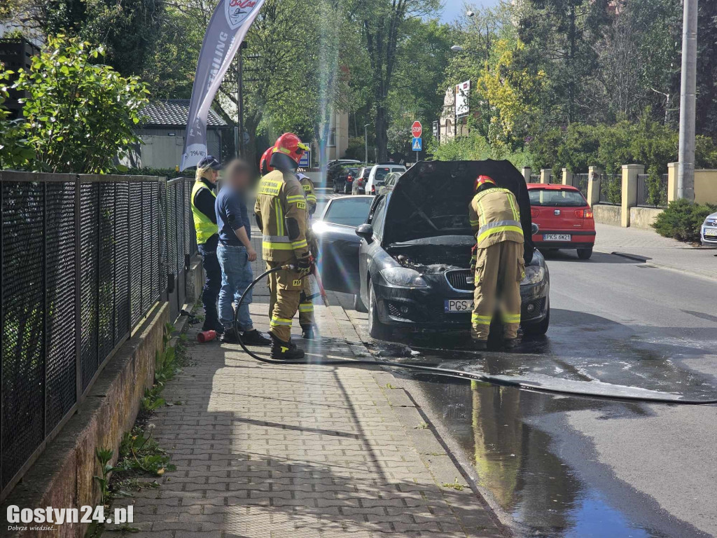 Pożar samochodu w centrum Gostynia