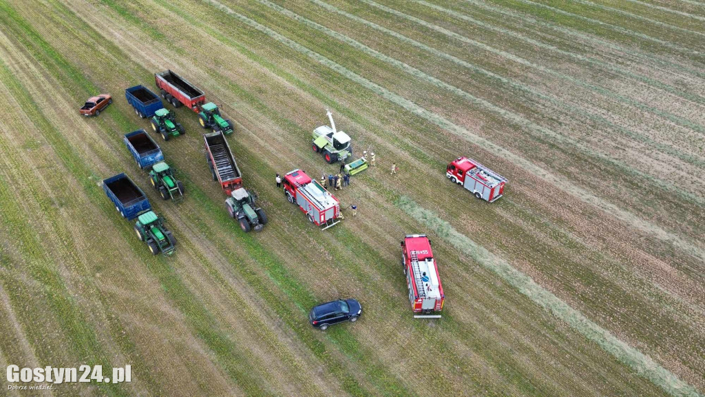 Pożar siaczkarni polowej w rejonie Jeżewa