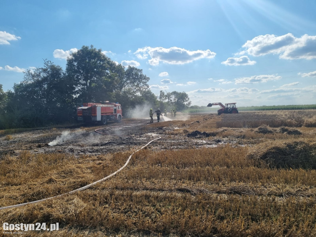 Pożar podczas prac żniwnych w Rogowie