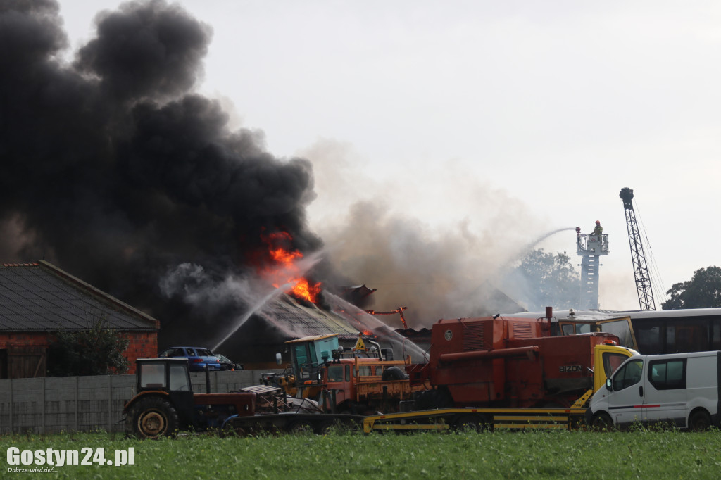 Pożar stacji demontażu pojazdów w Czarkowie