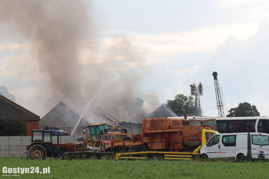 Pożar stacji demontażu pojazdów w Czarkowie