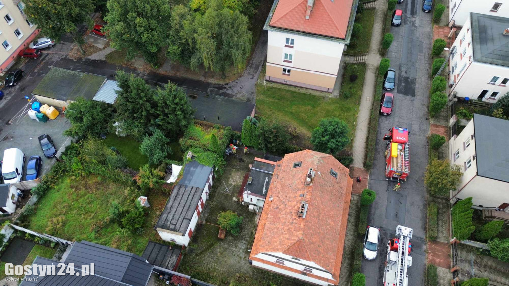 Pożar garażu przy ul. Parkowej w Gostyniu