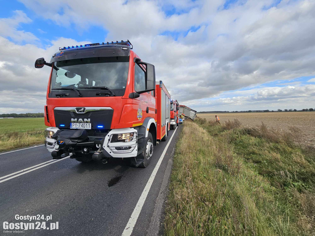 Zderzenie dwóch ciężarówek na DK12 pomiędzy Gola a Płaczkowem