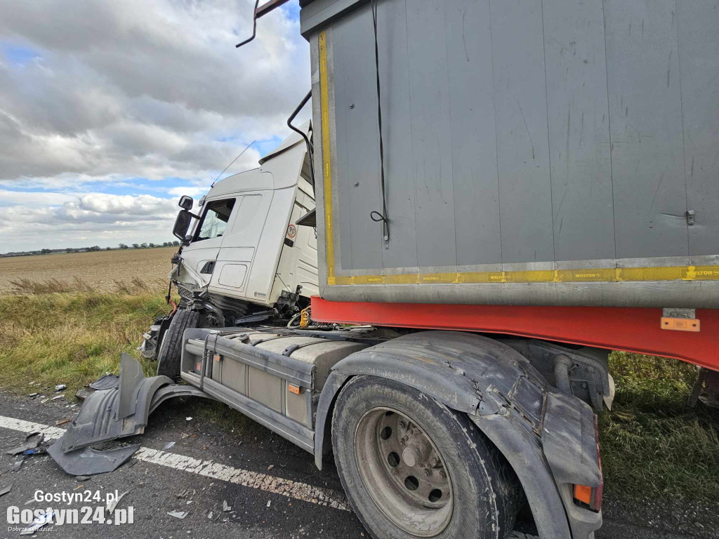 Zderzenie dwóch ciężarówek na DK12 pomiędzy Gola a Płaczkowem