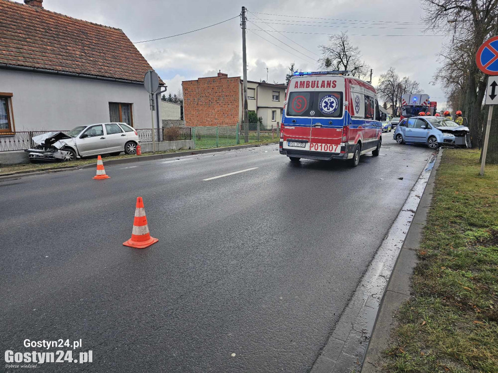 Zdarzenie drogowe na ul. Wrocławskiej w Gostyniu