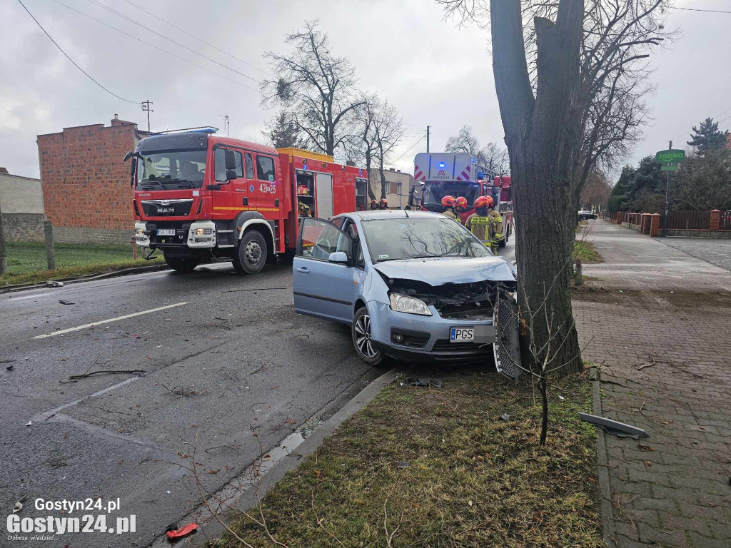 Zdarzenie drogowe na ul. Wrocławskiej w Gostyniu