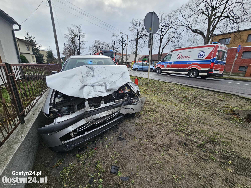 Zdarzenie drogowe na ul. Wrocławskiej w Gostyniu