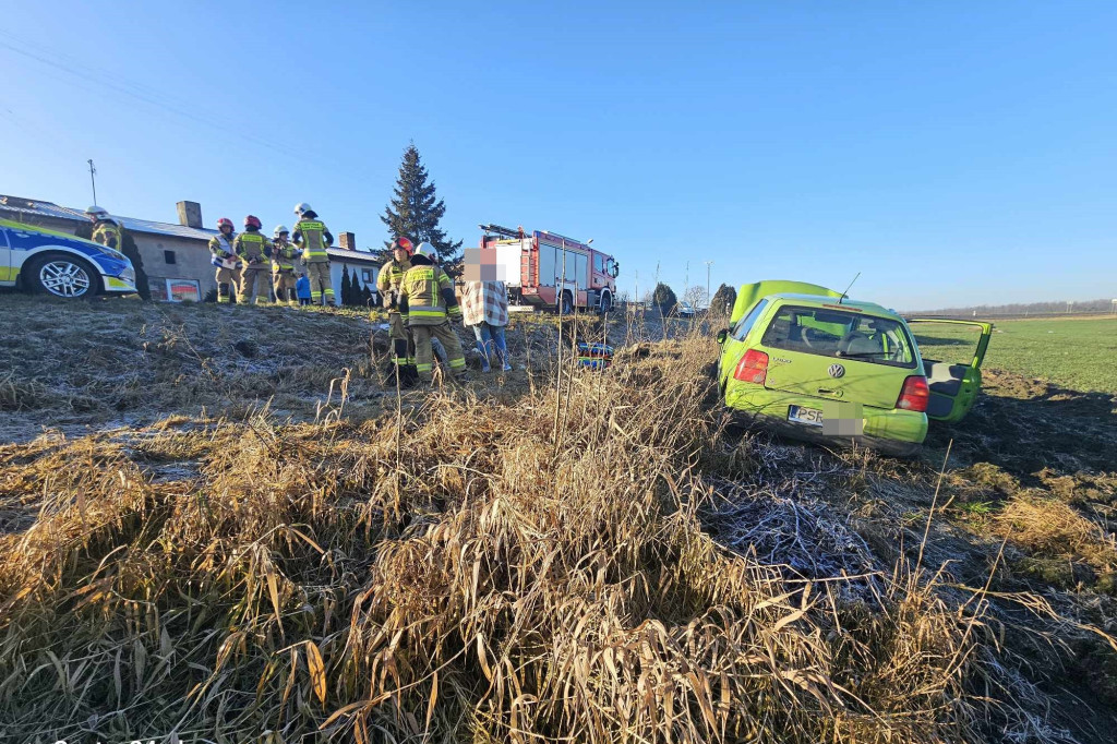 Wypadek samochodu osobowego w Koszkowie