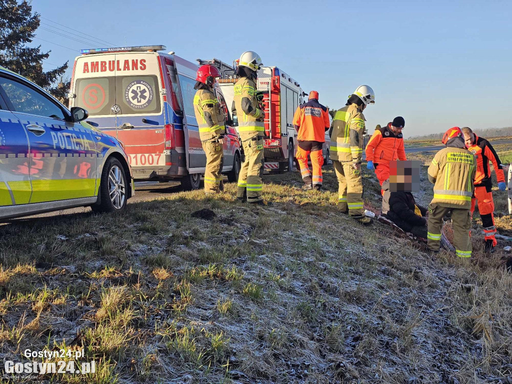 Wypadek samochodu osobowego w Koszkowie