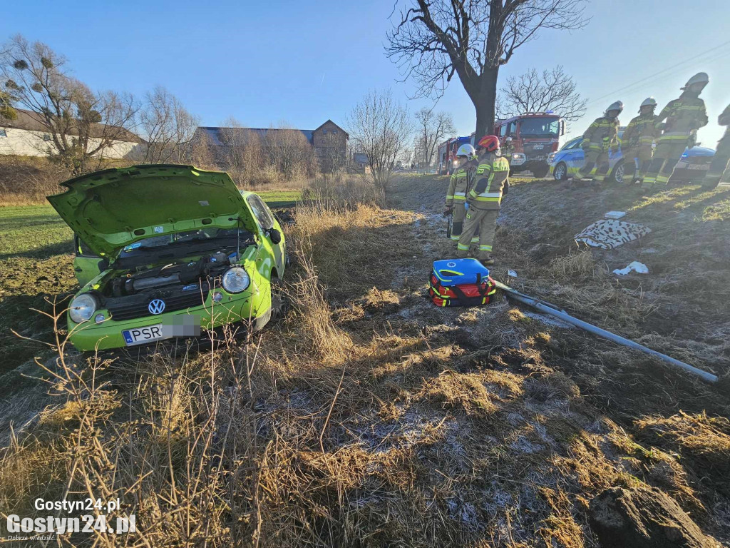 Wypadek samochodu osobowego w Koszkowie