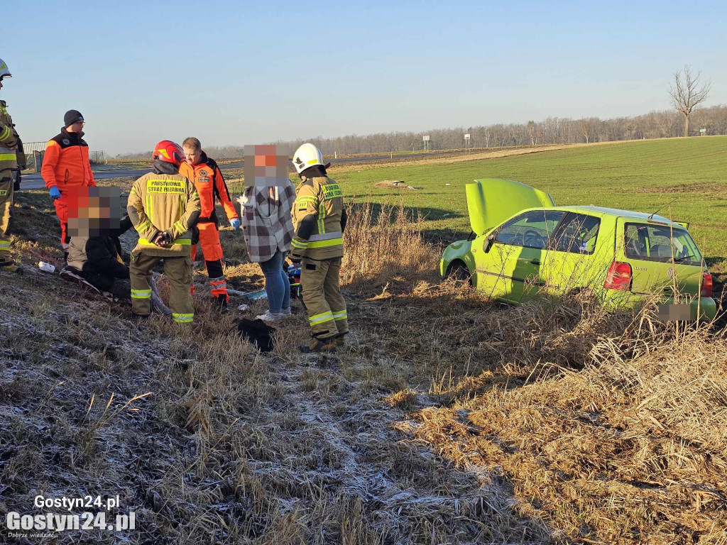 Wypadek samochodu osobowego w Koszkowie