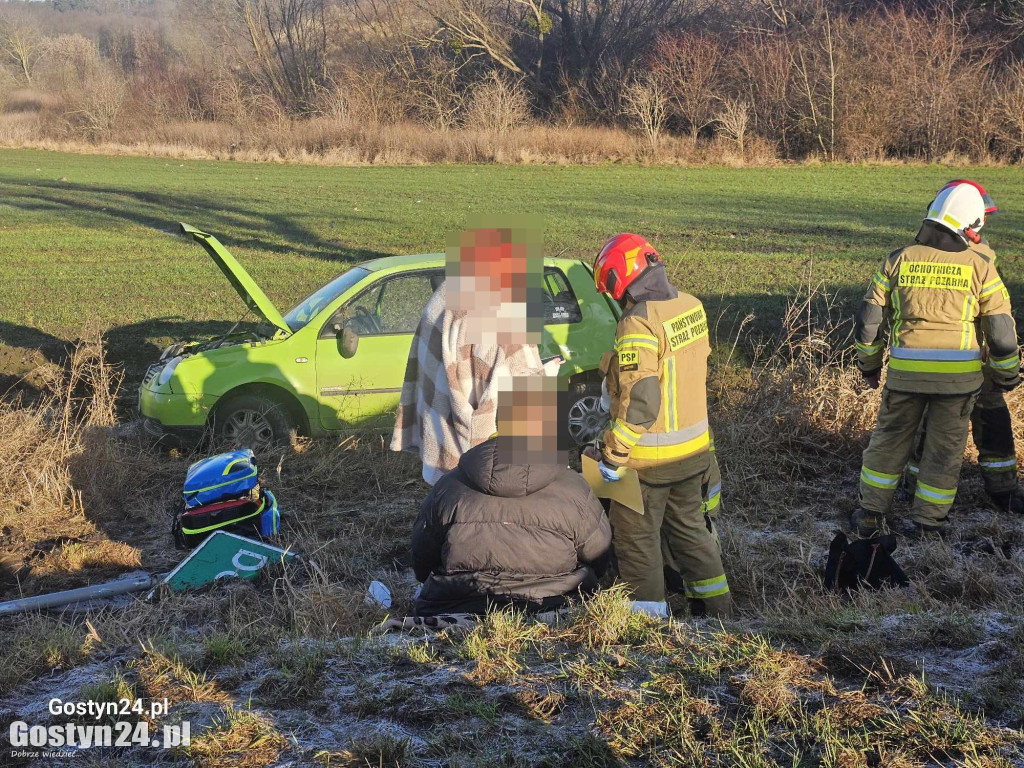 Wypadek samochodu osobowego w Koszkowie