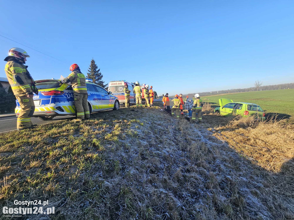 Wypadek samochodu osobowego w Koszkowie