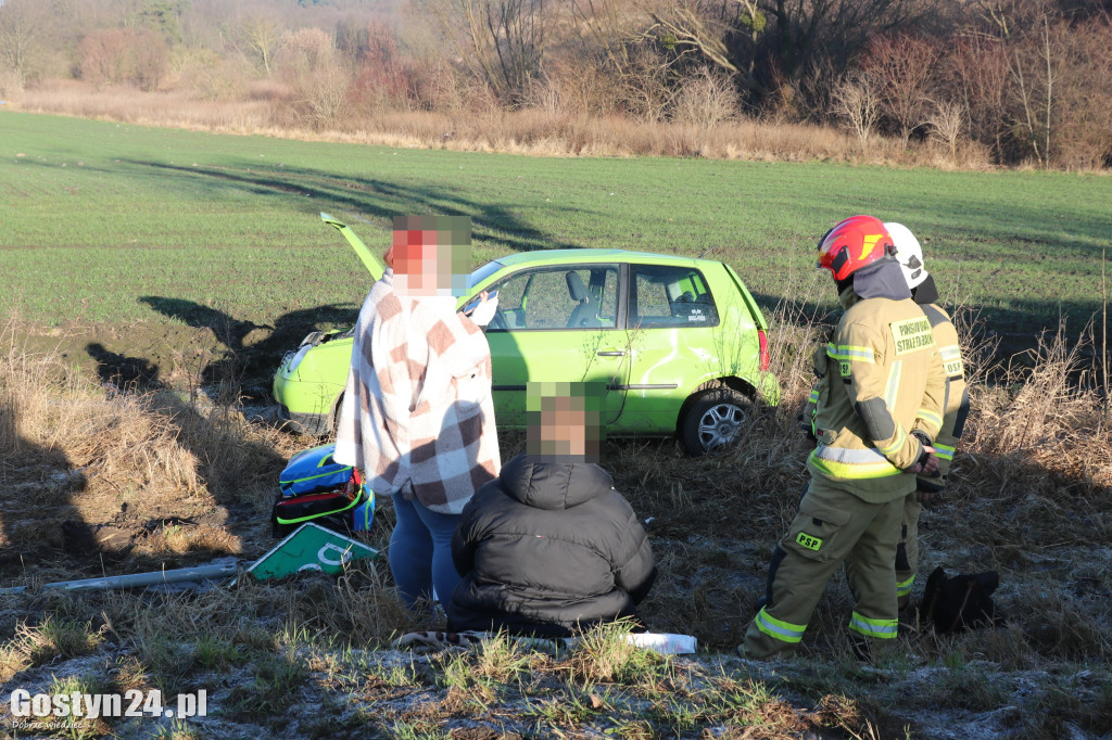 Wypadek samochodu osobowego w Koszkowie