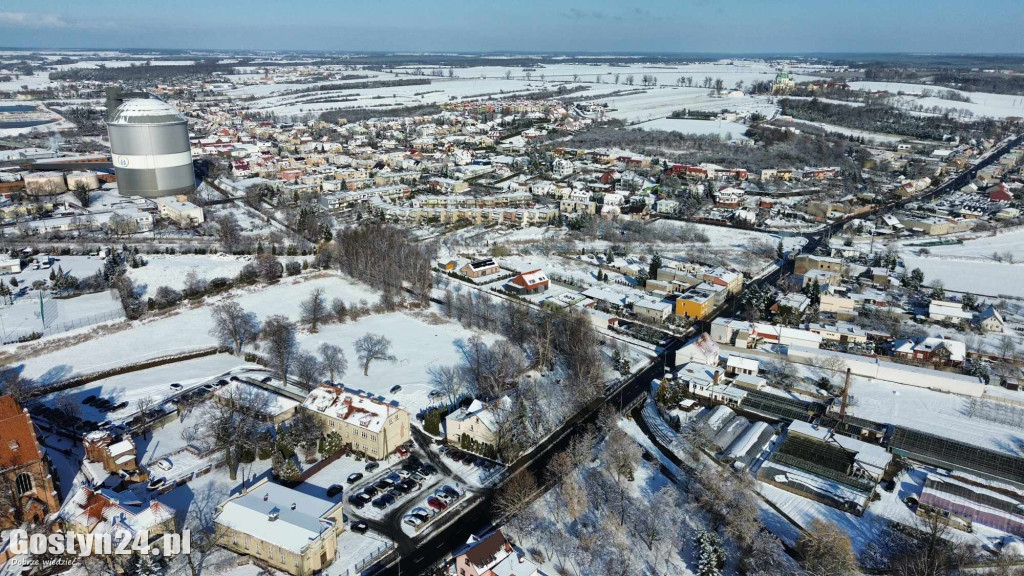 Zima w Gostyniu, biało i mroźnie