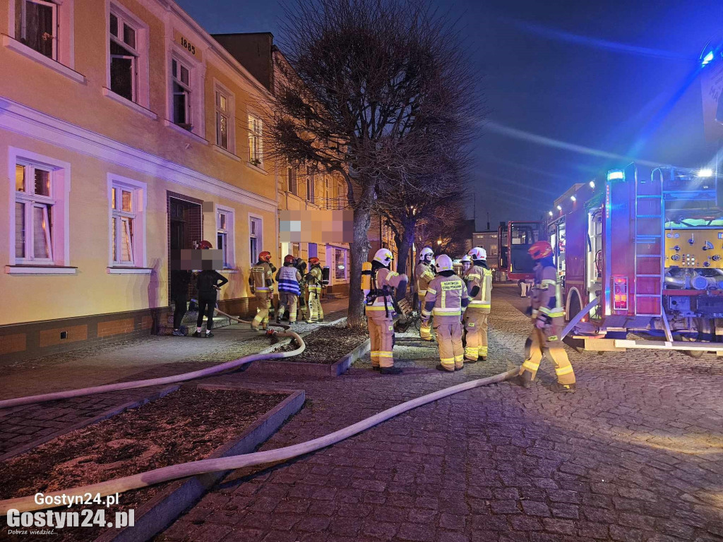 Pożar w kamienicy na gostyńskim rynku