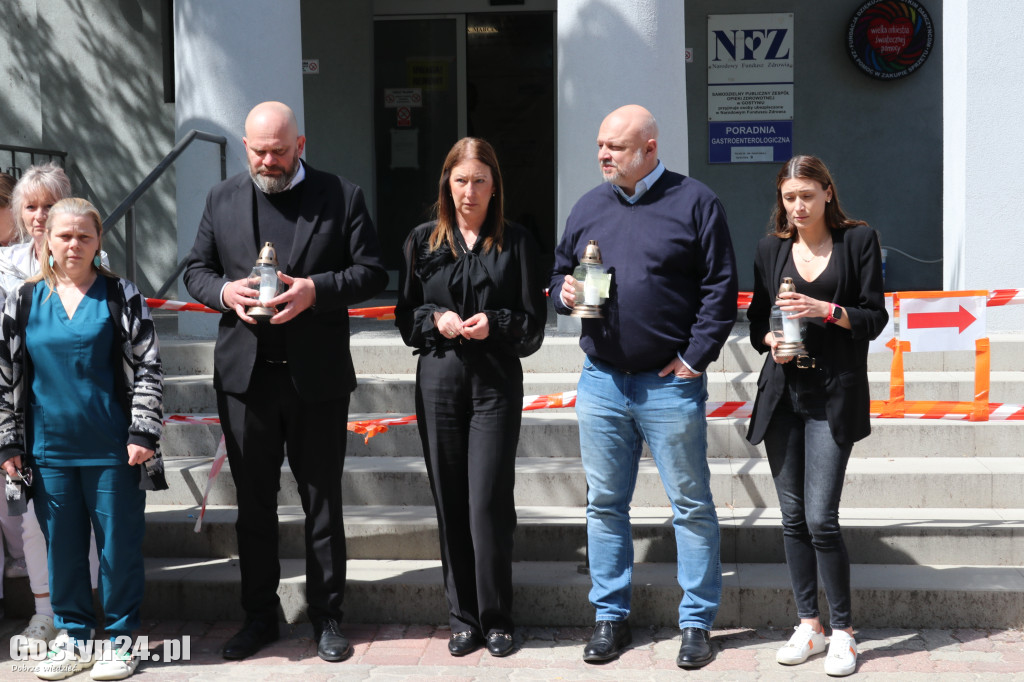 Protest przed gostyńskim szpitalem