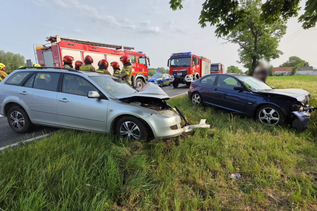 Wypadek na DW 434 w Starej Krobi