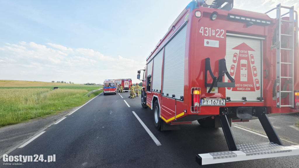 Wypadek na DW 434 Ziółkowo-Stara Krobia