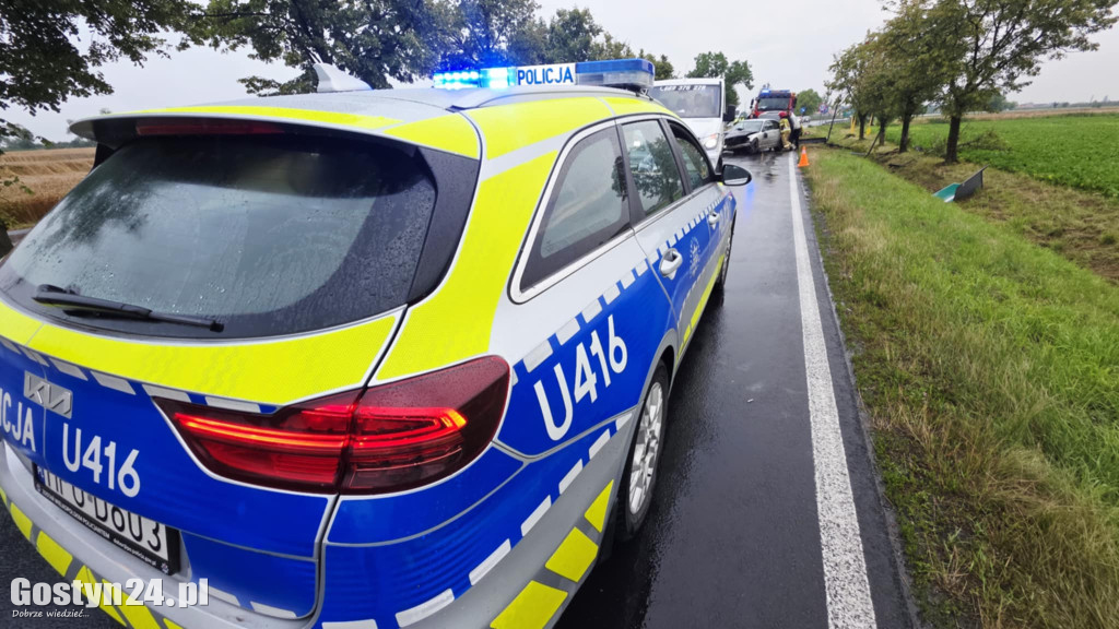 BMW w rowie na wjeździe do Krobi