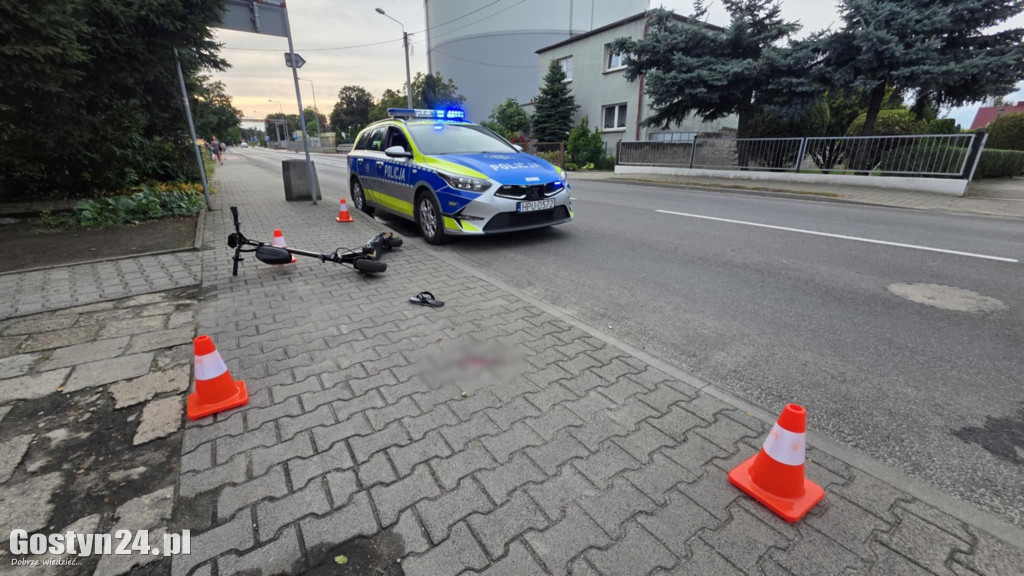 Zderzenie hulajnogi i pieszego w Gostyniu