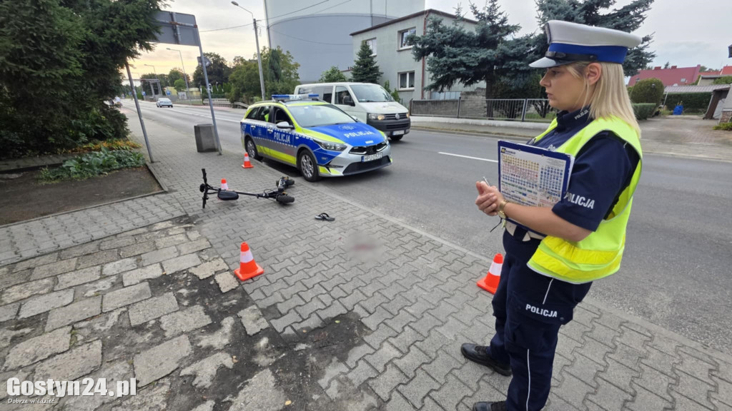 Zderzenie hulajnogi i pieszego w Gostyniu