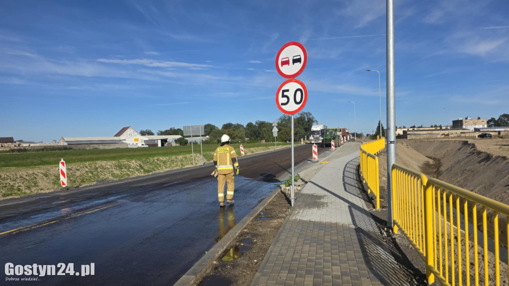 Obornik wylądował na drodze w Dąbrówce